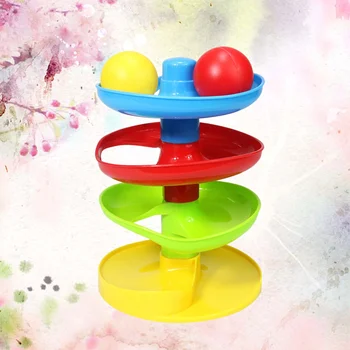 

1 Set of Rolling Ball Drop Toys Plastic Funny Interesting Durable Early Educational Toys Sliding Ball Tower Go Ramp Toys for Tod