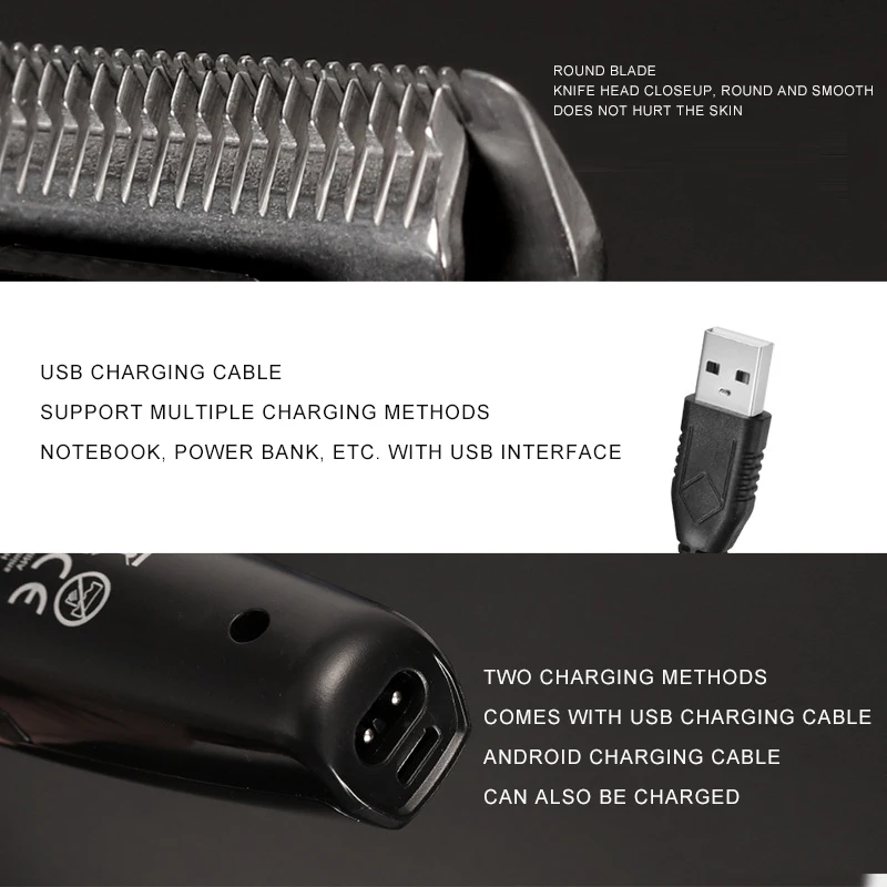 Резная белая масляная голова электрическая машинка для стрижки волос USB Android кабель для передачи данных двойной интерфейс машинка для стрижки волос