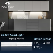 24/40/60 LEDs PIR LED Motion Sensor Licht USB Aufladbare LED Unter Schrank Nacht Licht Für Küche Schrank Schrank treppen
