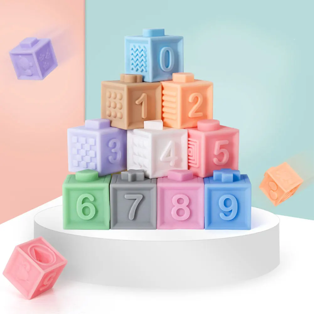 

Baby Educational Toys Mini Tudou Baby Blocks Soft Building Blocks Teething Chewing Toys Squeeze Play with Numbers Animals Shapes