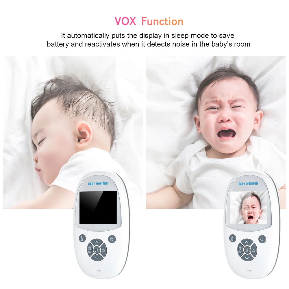Радионяня 8 языков и колыбельных 2,4G беспроводной 2,4 дюймов lcd VOX 2 способа контроля температуры мониторинг детские товары