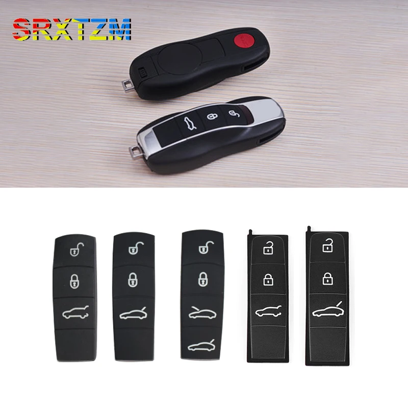 Key Shell 3 Button Remote Key Fob Rubber Pad Replacement For Porsche 9ya Cayenne 971 Panamera Car Remote