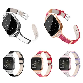 

Ceramic Leather Strap for Fitbit Versa/Versa 2/versa Lite Smart Watch Bands Bracelets Replacement Girls Jewellery Watch band