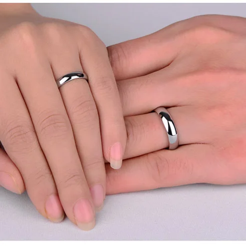 Модные Простые Кольца из титановой стали для пар кольца 6 мм и 4 мм обручальные кольца для женщин