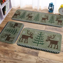 Рождественская домашняя стильная шерстяная лесная леска маленький лося Печатный дверной коврик дверь Прихожая Противоскользящий коврик