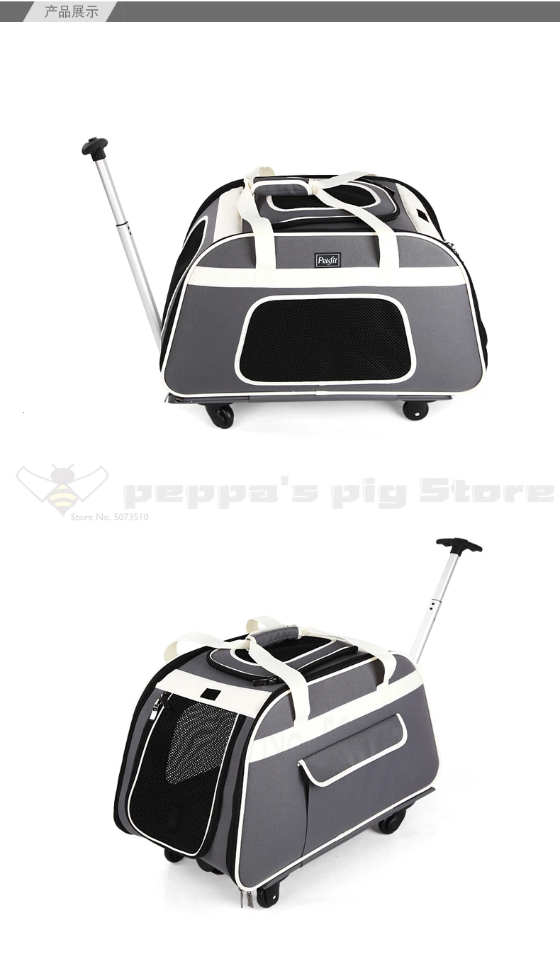 Pet Trolley Trolley Case Small and Medium Dogs Four Wheels Breathable Outdoor Bag Silent Cats and Dogs Portable Cat Carrier