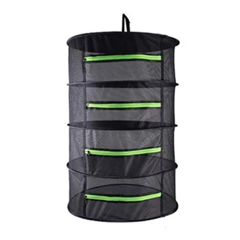 

HOT SALE Drying Net Multi-Layer Hanging Basket with Zipper Folding Dry Rack Herb Dryer Bag Mesh for Herbs Flowers Buds Planting