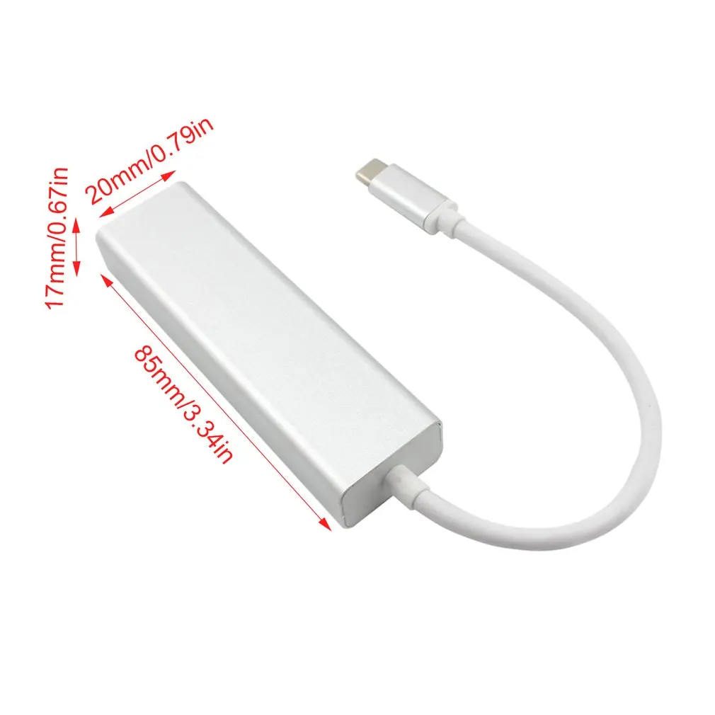 Type-C-Usb3.0 type-C-Rj45 гигабитная сеть с трехпортовым концентратором из алюминиевого сплава Внешняя сетевая карта 3,0