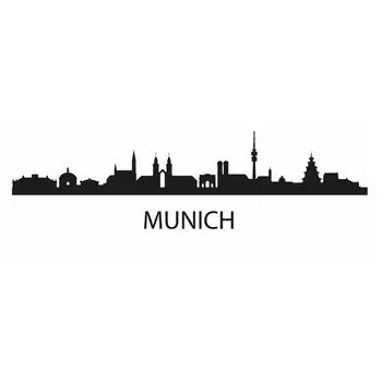 

MUNICH Skyline Decal Wall Sticker Vinyl Stickers Decor Mural Art Living Room Home Decoration Landmark Skyline Wall Decal