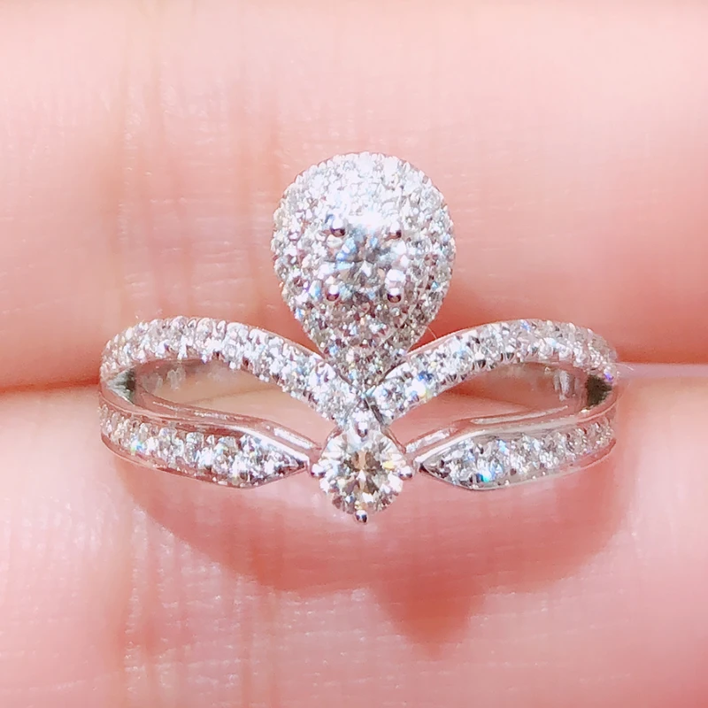 100 18k Gold Ring And Moissanite Diamond D Vvs Luxury Wedding Ring