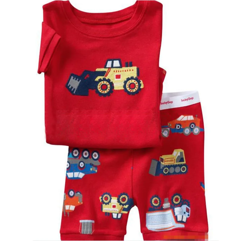 Новые пижамы для детей от 2 до 7 лет Детская Пижама для мальчика, комплект пижамы для мальчиков menina, детские пижамы для мальчиков, комплект одежды с короткими рукавами - Цвет: Флуоресцентный желтый