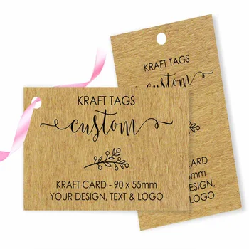 

Personalize Product Tags | Jewellery Tags | Company or Shop Tags | Swing Tags | Kraft Tag 90 x 55mm Rectangle with 5mm Hole