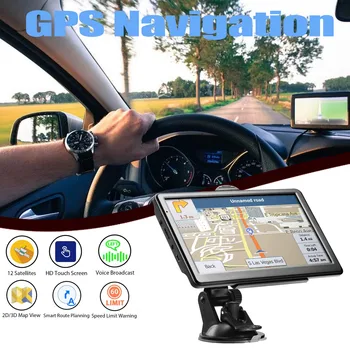 

Portable GPS navigator 7-inch HD capacitive screen 256 8G Real Voice Spoken Direction Reminding Map Update In-vehicle media #Z