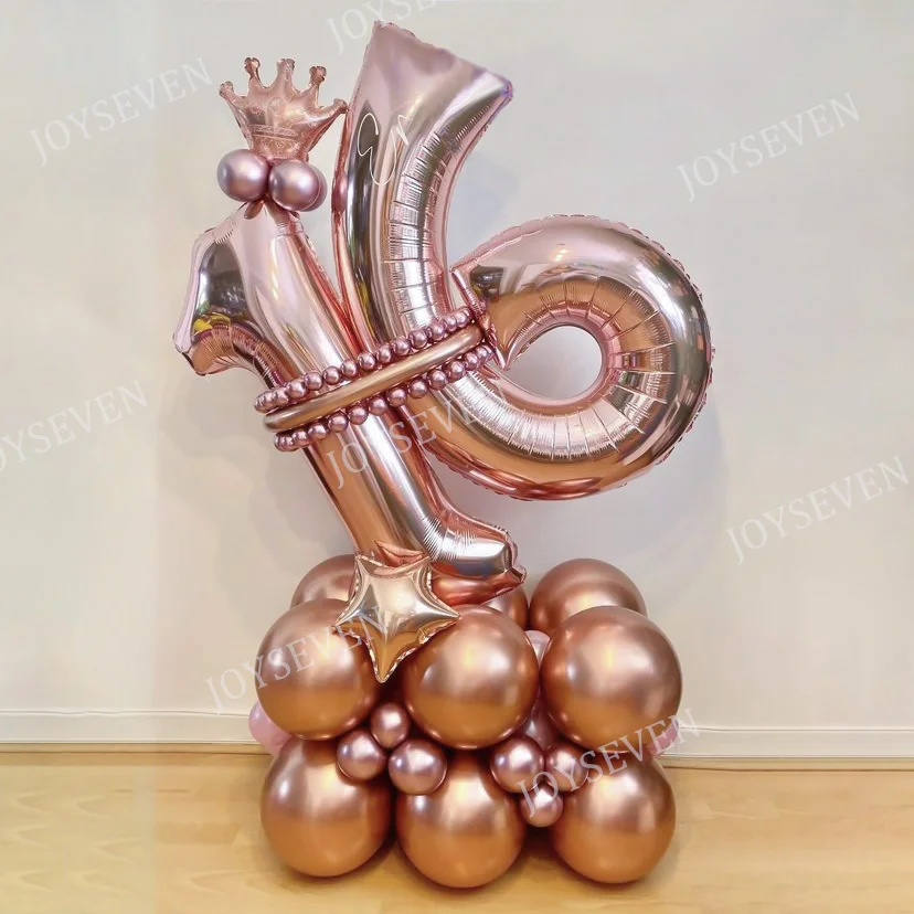 Ballon numéro 25 en feuille d'or de grande taille 32 pouces, 22 pièces/lot  avec boules de latex noires, décoration de fête d'anniversaire pour  adultes, à l'hélium - AliExpress