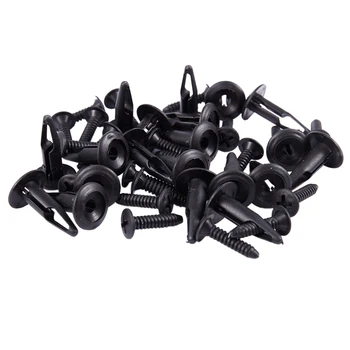 

20 Pcs Black Plastic Rivets Retainer Clip Car Bumper Fender