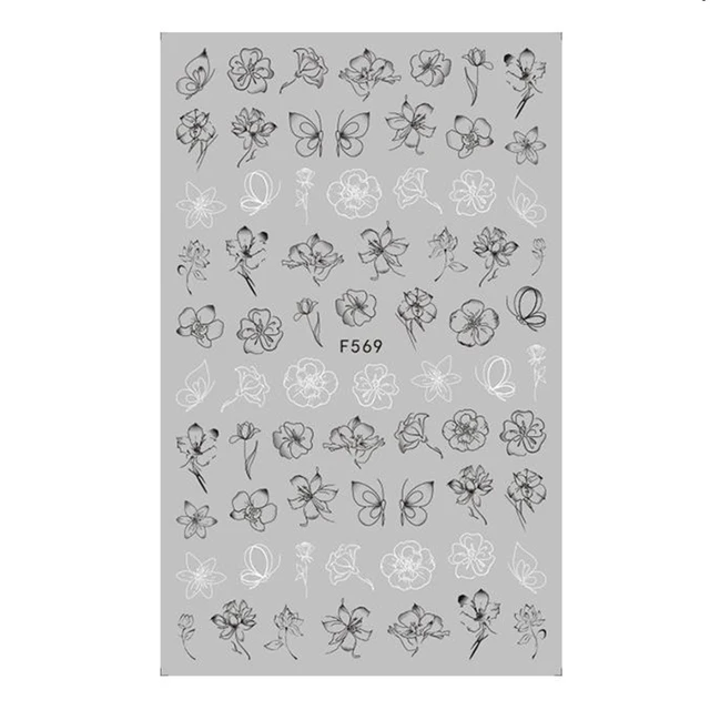 1PC Heart Love Design 3D Nail Sticker English Letter stickers Face Pattern Trasnfer Sliders Valentine's Day Nail Art Decoration 3d-F569