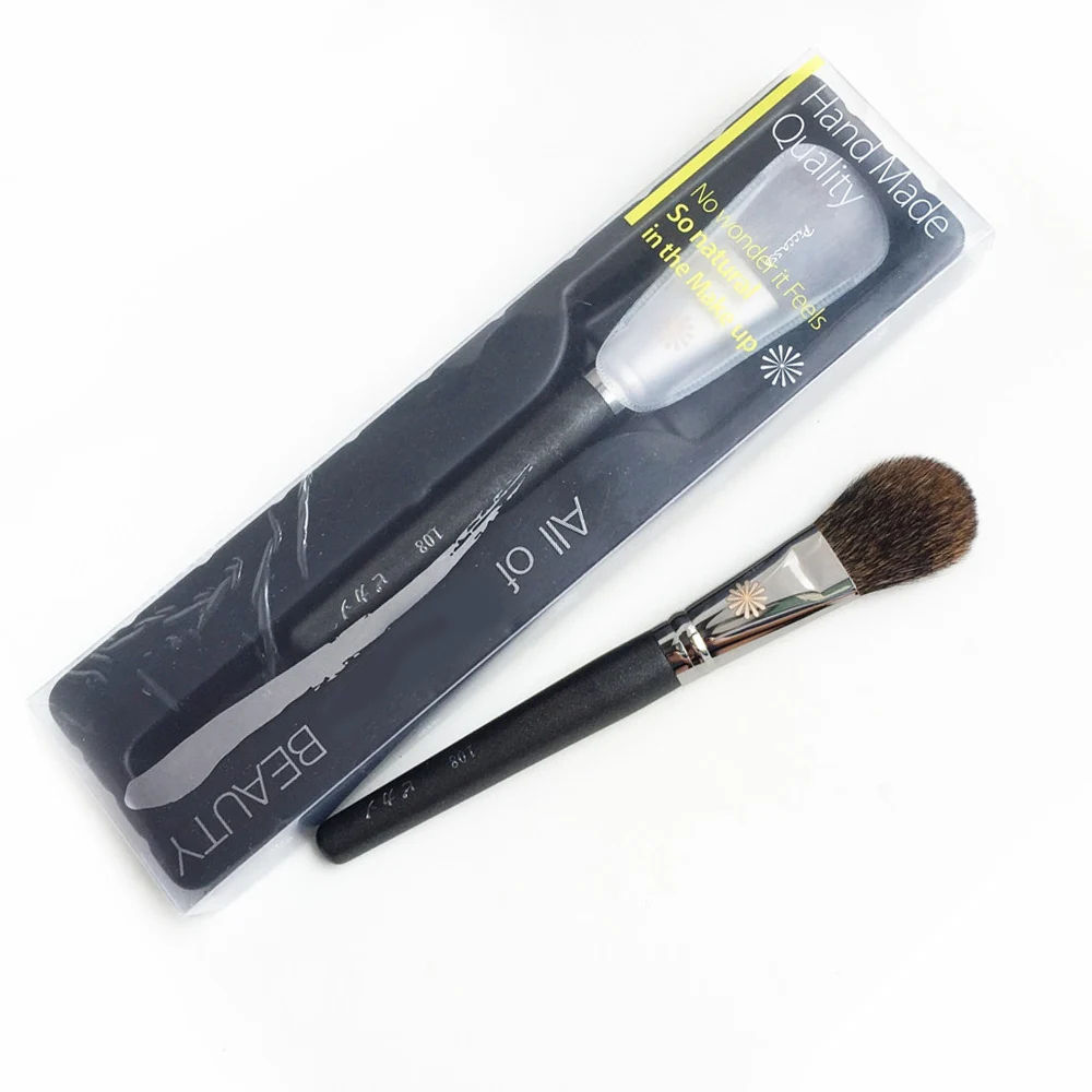 PA 108 Blusher Brush плоская кисть для румян и пудры из беличьей шерсти красивая Кисть