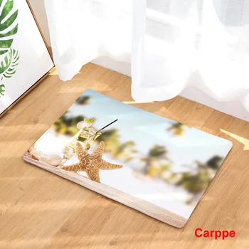 

CAMMITEVER Sea Star Shells Drink Beach Carpet 3D Printing Carpet Hallway Doormat Anti - Slip Bathroom Kitchen Carpet