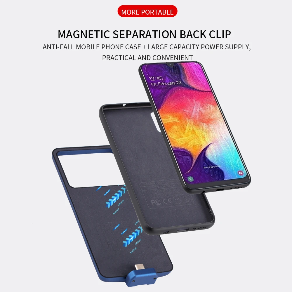 Для samsung A50 чехол для зарядного устройства 7000 мАч внешний резервный внешний аккумулятор противоударный чехол для зарядки для samsung A50 чехол для аккумулятора