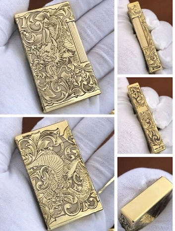 1 THZ11watch video side pulley 6style dragon Apocalypse soldiers Kerosene retro vintage brass Side slip lighter - Цвет: 1