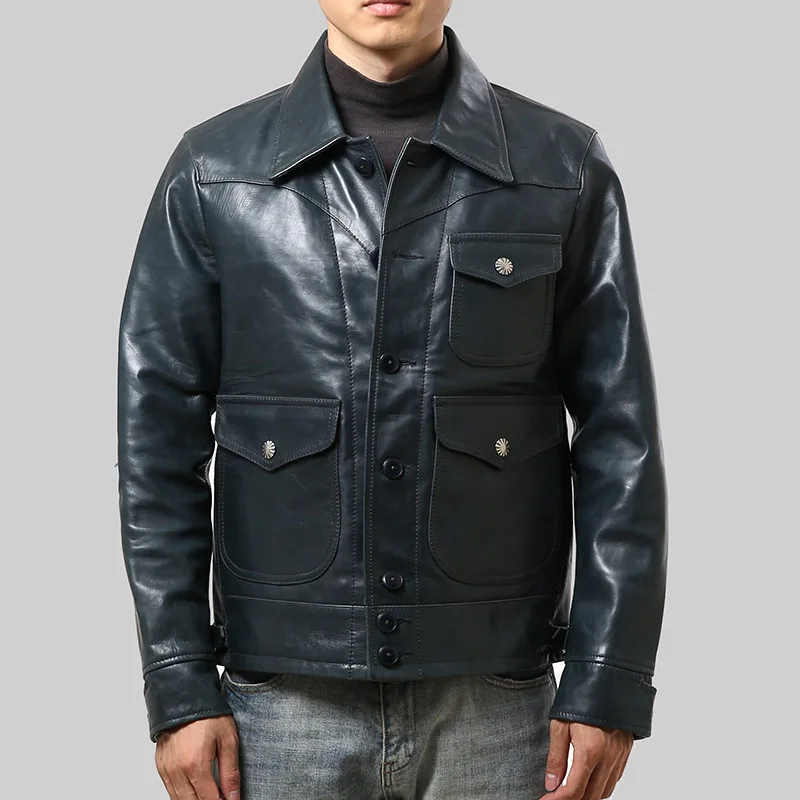 jaqueta de couro de vaca