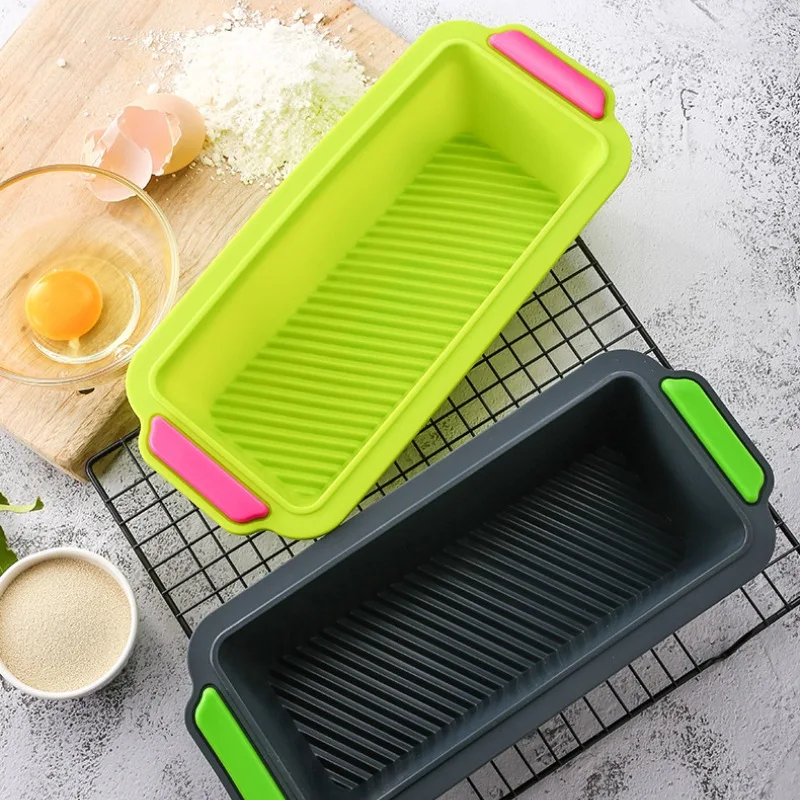 Silicone Toast Bread Mold Rectangular Bread Pan Mold Rectangular Cake Baking Tray Non-Stick Loaf Pan Chiffon Cake Mould Kitchen