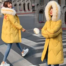 Хлопковое Женское пальто стиль Мода корейский стиль Dongdaemun хлопковая стеганая куртка средней длины сезонная хлопковая стеганая куртка