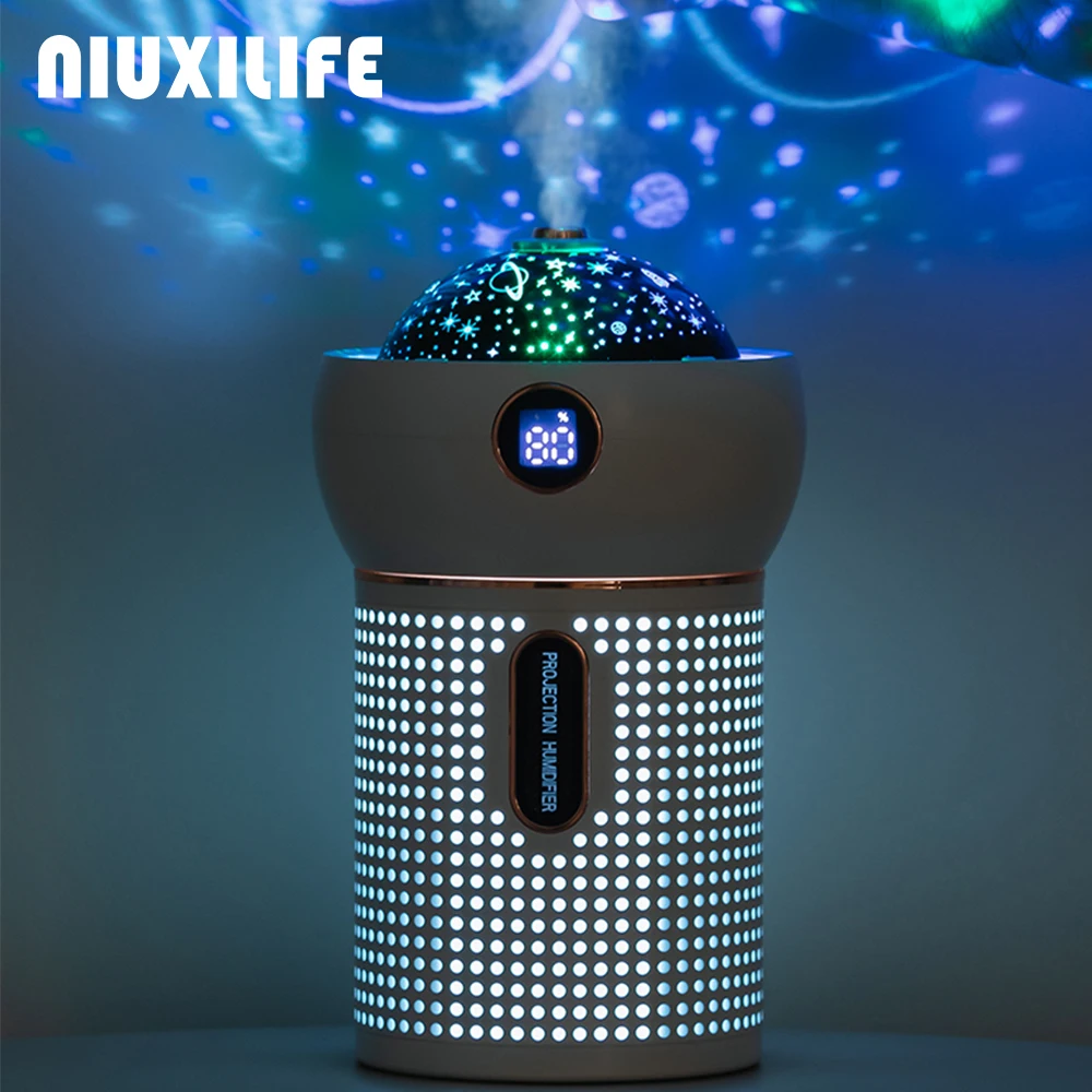 Увлажнитель воздуха NIUXILIFE для детей ночсветильник с проектором вращающийся на 360