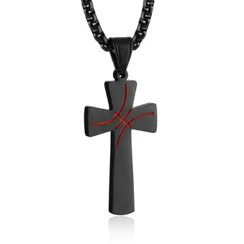 

HZMAN Basketball Football Soccer Cross Pendant, I CAN DO All Things Strength Bible Verse Stainless Steel Necklace