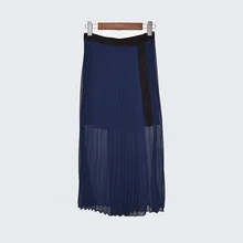 Женская длинная Плиссированная юбка с эластичной резинкой на талии, элегантная облегающая юбка, Осень-зима