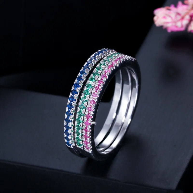 Beste Wong Regen 3 PCS 925 Sterling Zilver Gemaakt Moissanite Edelsteen Wedding Engagement Diamanten Ring Sets Fijne Sieraden Groothandel