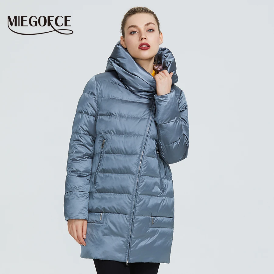 Goedkoop Miegofce 2019 Winter Vrouwen Collection Vrouwen Warme Jas Vrouwen Jassen En Jacks Winter Winddicht Stand Up Kraag met Kap
