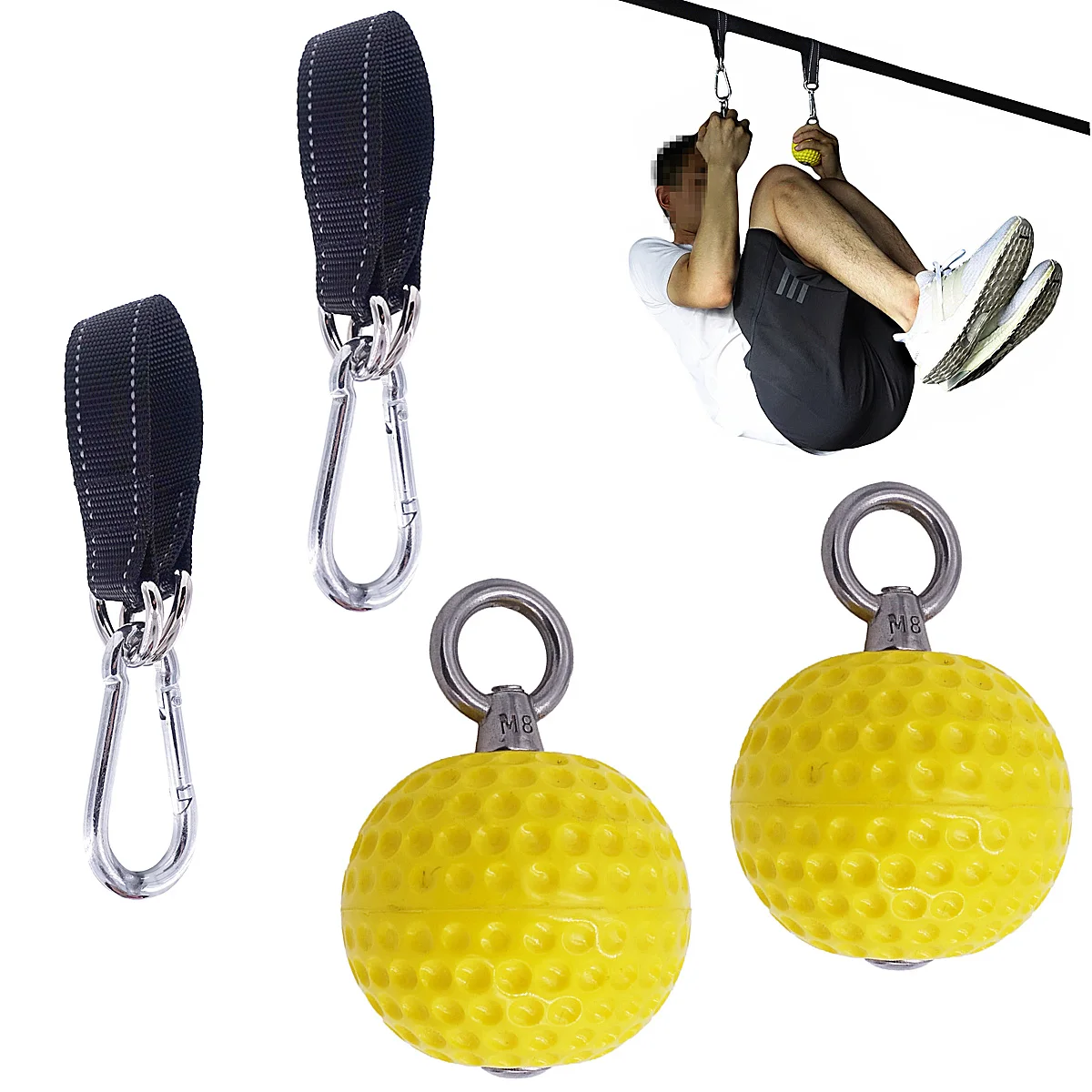 Hand Grip Strength Trainer Non Slip Pull Up Ball Climbing Power Grip
