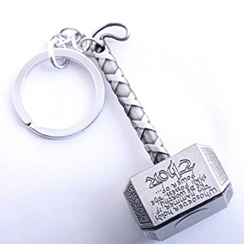 Mjolnir брелок Оловянная цепочка Тора кольцо для ключей Мужская Бижутерия Аксессуары для фанатов игрушки Мстители Marvel's Hammer