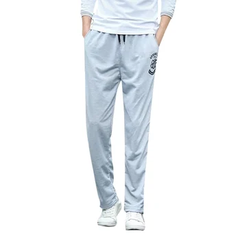 

Korean Style Letter Print Straight Pants Fashion Casual Drawstring Men's Thin Pants