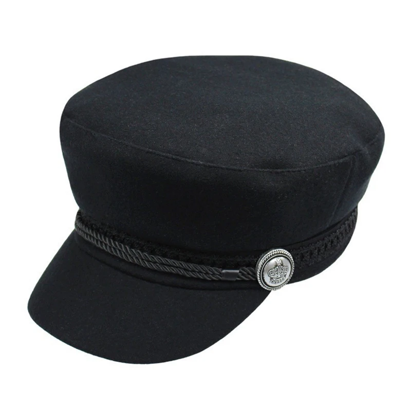 

Fall Winter Octagonal Hat Women Men Cotton Casual Style Strings Hinged Button Hiking Golf Cap Flat Hat Head Warmer HeadwearZi