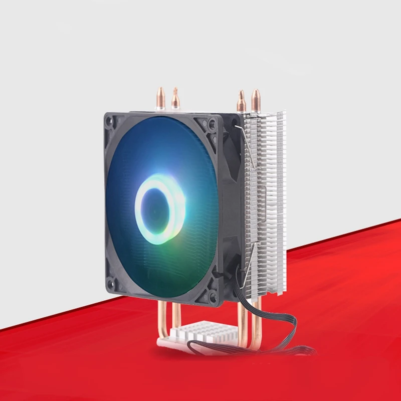 HOT-9Cm 2 тепловые трубы 4Pin один вентилятор с светильник Cpu вентилятор радиатора для Intel 775/1150/1155/1156/1366 для Adm все