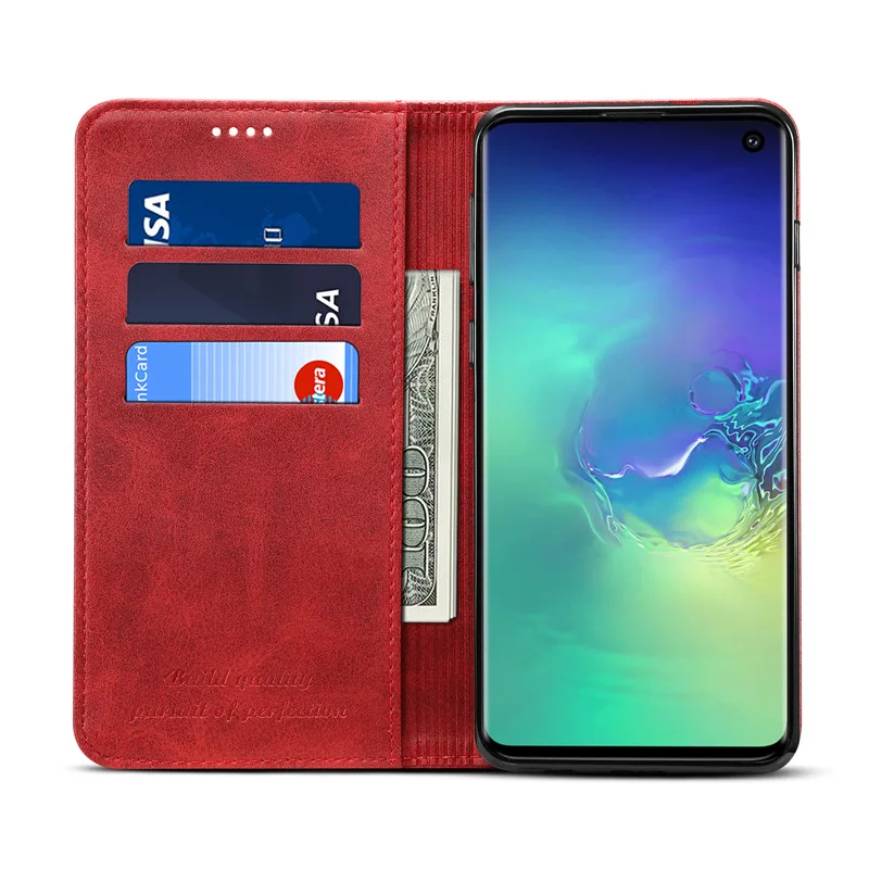 Роскошный кожаный флип-чехол для samsung Galaxy S10 S9 Plus S10e Note 9 10+ Мягкая силиконовая задняя крышка кошелек держатель для карт чехол
