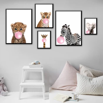 

Exquisite Giraffe Elephant Zebra Print Classic Movie Pictures Home Decor Wall Pictures Kids Room Decor schilderij