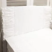 Элегантный Романтический Кровать Чехол на спинку кровати, свадебных платьев, декоративных изделий и рюшами дизайн; чехол для подушки Классические однотонные белые креплением на спинку кровати доска полотенце