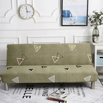 

Geometric Pattern All-inclusive Folding Soft Sofa Bed Cover No Armrest Slip-resistant Couch Cover Stretch Slipcover Sofa Cover