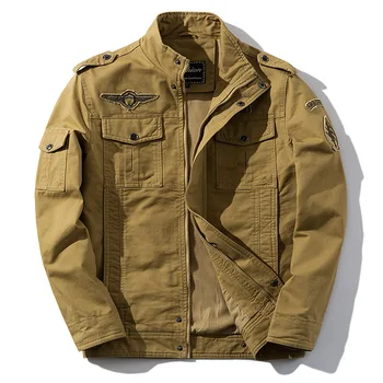 

Tooling Big Code Men's Wear Autumn Coat All Cotton Wash With Water Jacket Epaulettes Li Collar Jacket