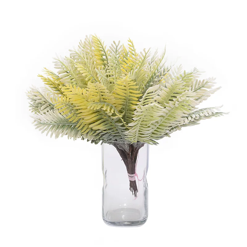 6pcs Lifelike Artificial Plant Leaves Fake Fern Plastic Persian Grass for Home Christmas Wedding Decoration DIY Garland Supplies