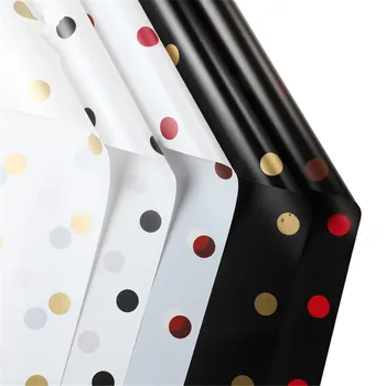 

High-end Flower Wrapping Paper with Dots Waterproof Flower Bouquet Packaging Materials Jelly Film Rose Wrapping Paper