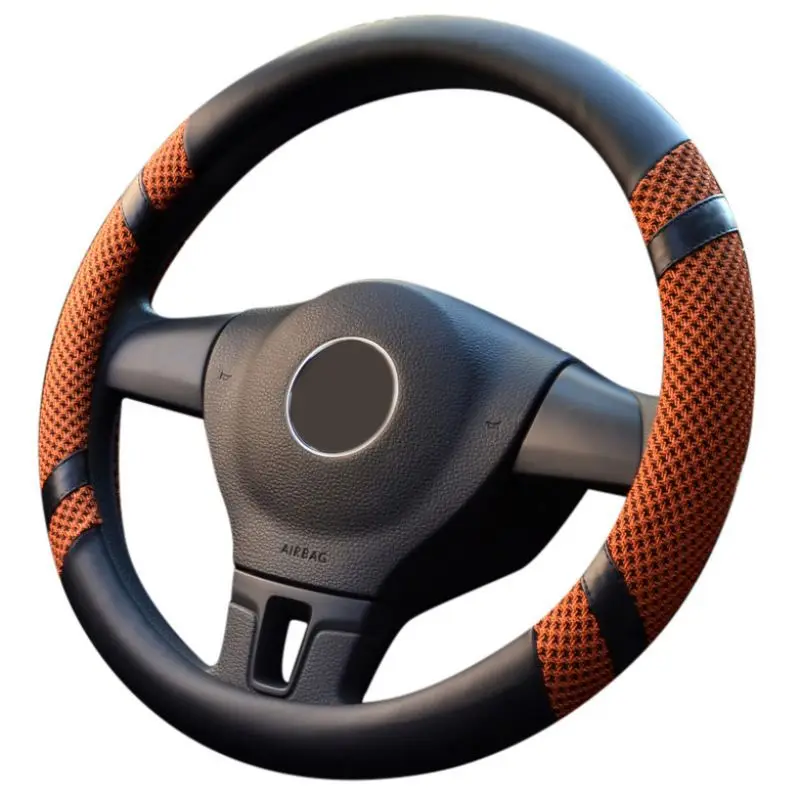 F ONEWELL 40 см дышащий Противоскользящий автомобильный чехол для рулевого колеса защитный чехол для рулевого колеса четыре сезона - Название цвета: F