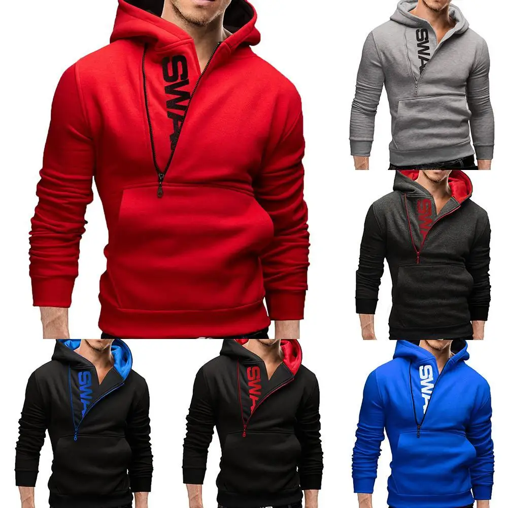 Sudadera deportiva para hombre, con cremallera y letras, de talla grande, ropa para parte superior masculina