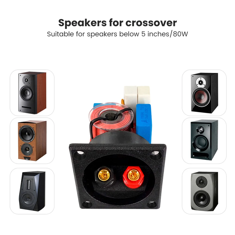 Bookshelf Speakers Portable Speaker Bluetooth Speaker Audio Speakers Tweeter Speaker 2Pcs Speaker 2 Way Audio Frequency Divider Treable Bass Loudspeaker Crossover Filters DIY 80W Hifi Stereo Home Theater