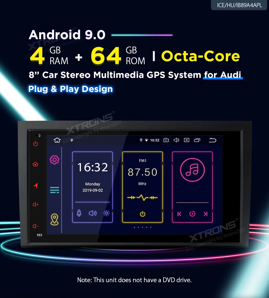 XTRONS " Android 9,0 автомобиль радио плеер gps USB OBD без DVD для Audi A4 S4 B6 B7/RS4 2002 2003 2004 2005 2006 2007 2008/SEAT Exeo
