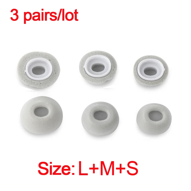 Noise Isolate Premium Memory Foam Tips for AirPods Pro,No Silicone Eartips Pain,Anti-Slip Earplugs,Fit in Charging Case gray-SML(3 pairs)