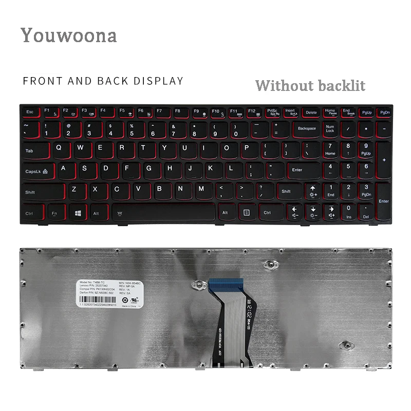 New Original Laptop Keyboard For Lenovo ideapad Y500 Y510 Y500NT Y510P Y500N